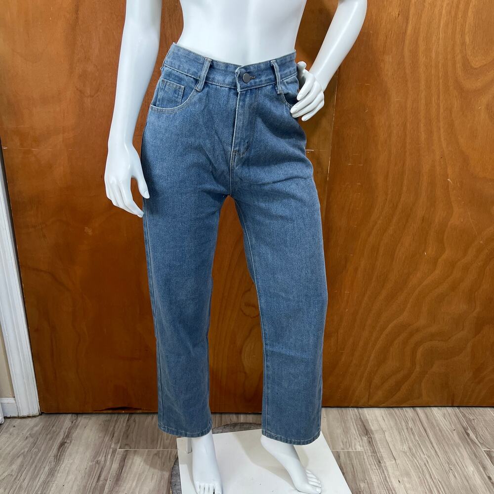 Retro Blue Straight Leg High Rise Jeans Women's Size M (W30 L28)